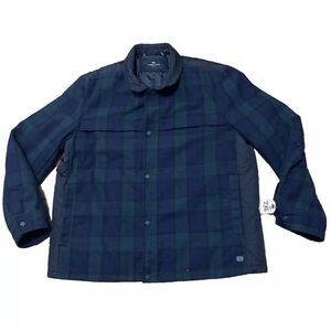 Andrew Marc New York Jacket XXL Black Green Blue Plaid 2XL Snap Wool Heavy Coat